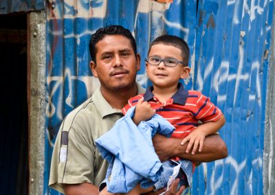 Father with young son in glasses